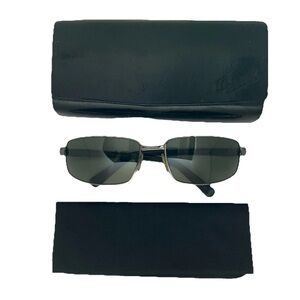 Persol 2224-S Mens Polarized G15 Sunglasses Black Dark Silver Gunmetal 58-17-125